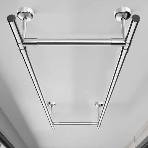 晾衣杆阳台顶装j304不锈钢固定式晾衣架挂凉衣杆吊顶式杆式晒衣架