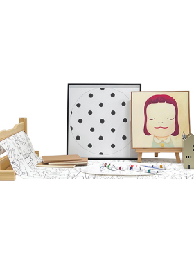 原创样板间c女孩房画家主题桌面摆件绘画颜料画笔装饰画笔记本组