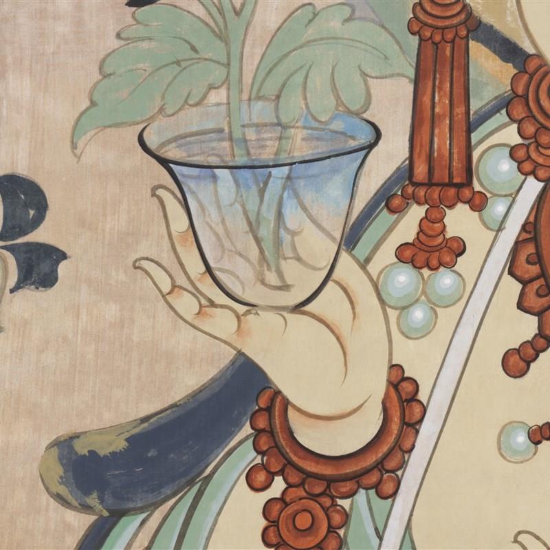 敦煌观音菩萨壁画复制 高r清艺术微喷中式家居挂画 观音像宣纸画