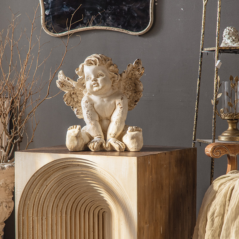 欧式复古胖天使可爱o雕塑落地装饰品创意树脂人物雕像客厅卧室摆