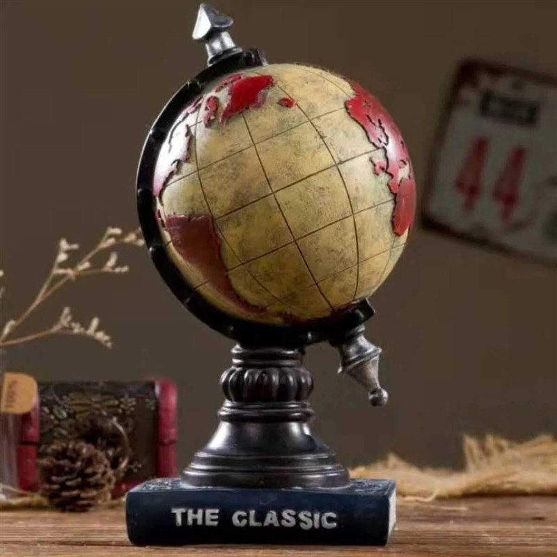 地球仪摆件复古轻奢高r档美式创意摆件办公室客厅书柜艺术品酒柜