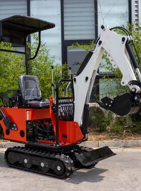 出口美国0.8吨小型挖掘机 家用履带式挖土挖沟机 HT08农用小挖机