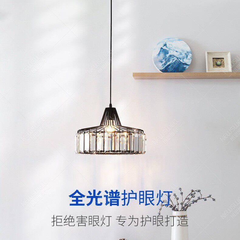 餐厅吊灯简约现代轻奢水晶灯创意阳台灯日式卧室床头小吊灯餐厅灯