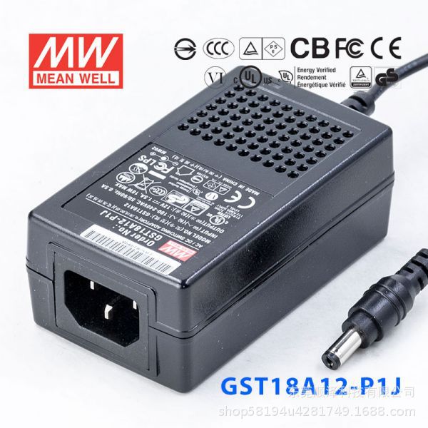 GST18A明纬P1J电源A05/A09/A07/A12/A15/A18/A24/A48适配器5V9V