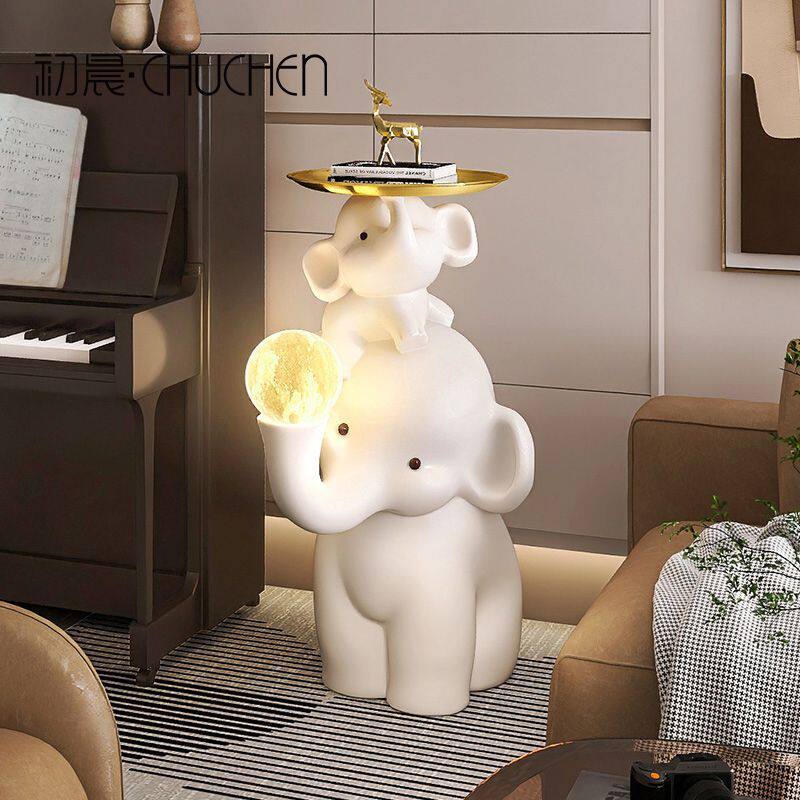2026大象台灯落地摆件客厅乔迁新居夜灯卧室沙发电视柜家居装饰品