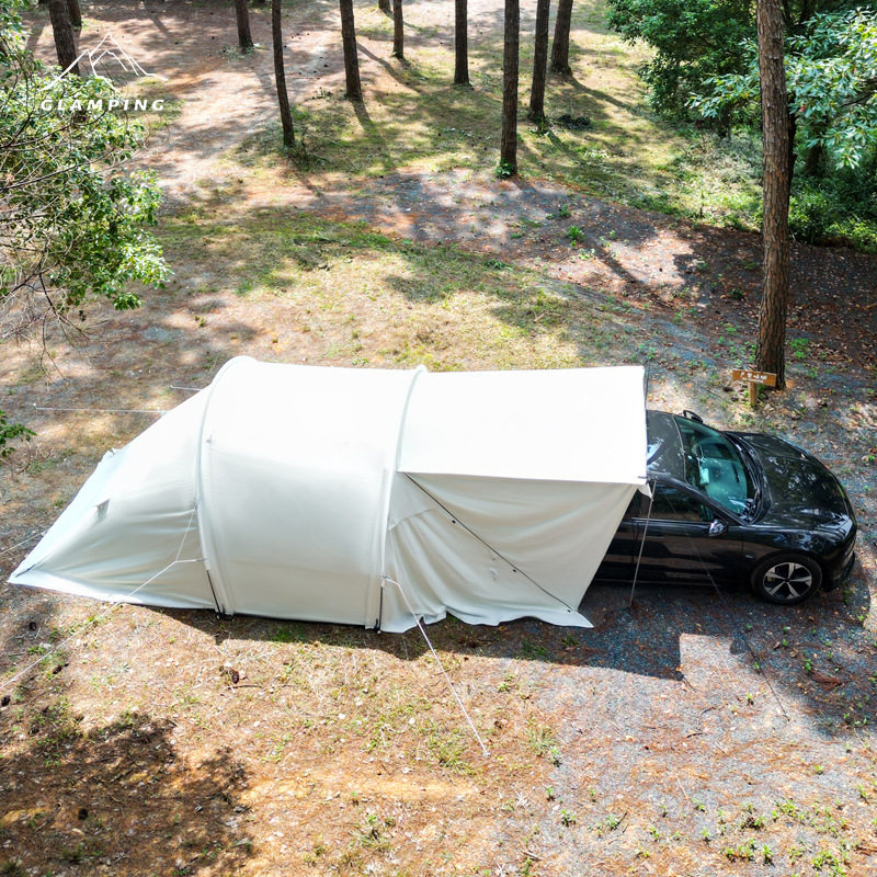 两室一厅大空间隧道帐篷户外车尾帐过夜露营野营装备防风加厚防雨