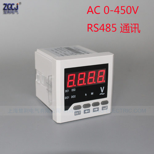 72x72 数字 单相交流电压表 带RS485通讯 CJ-AV61-T 智能电压表