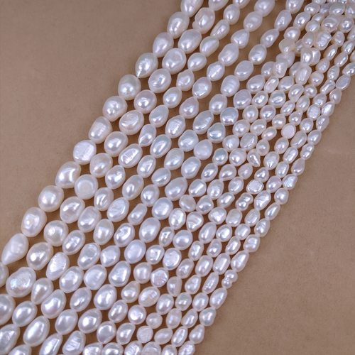 4-10mm竖孔小石头随形两面光淡水珍珠巴洛克异形DIY饰品配件散珠