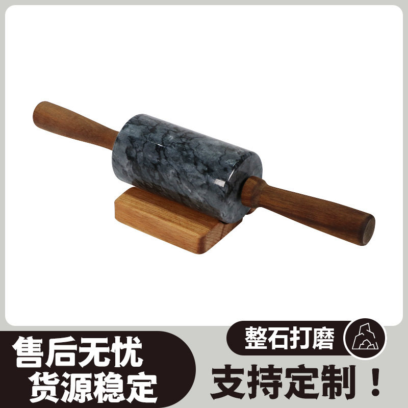 定制北欧大理石擀面杖小号擀面棍家用饺子皮擀面棒烘焙西点走捶