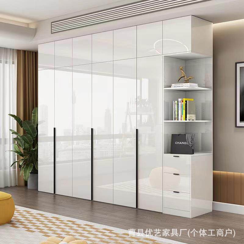 轻奢简约衣柜二四门组合衣橱组合储物柜家用衣帽间橱柜背景装饰柜