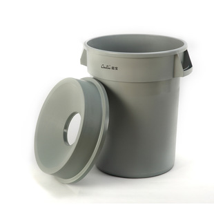 超宝B 008漏斗型贮物桶120L大号圆形塑料垃圾桶厨房餐厅泔水桶轮