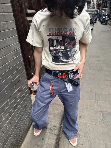 Nova 3D打印百家布印花弯刀阔腿亚工裤 ASIAN WORK PANTS