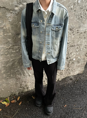 ONEER 定织进口“高盎司”水洗做旧cleanfit短款牛仔夹克外套男女