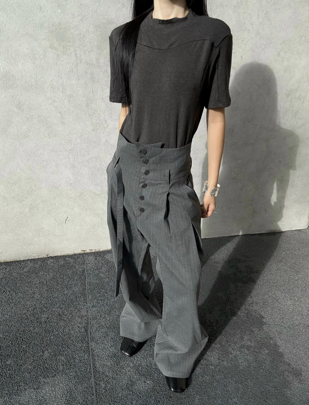 「积淀禅宗打褶刺绣微喇条纹剑道