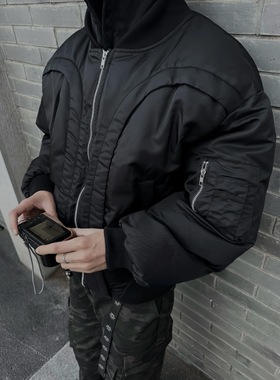 ONEER 解构夹棉飞行服Cleanfit短款弧形保暖翻领棉服夹克外套男女