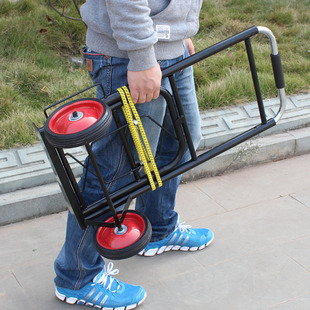 可折叠手拉车行李车小拖车便携拉杆推车购物载P重王进货车橡胶铁