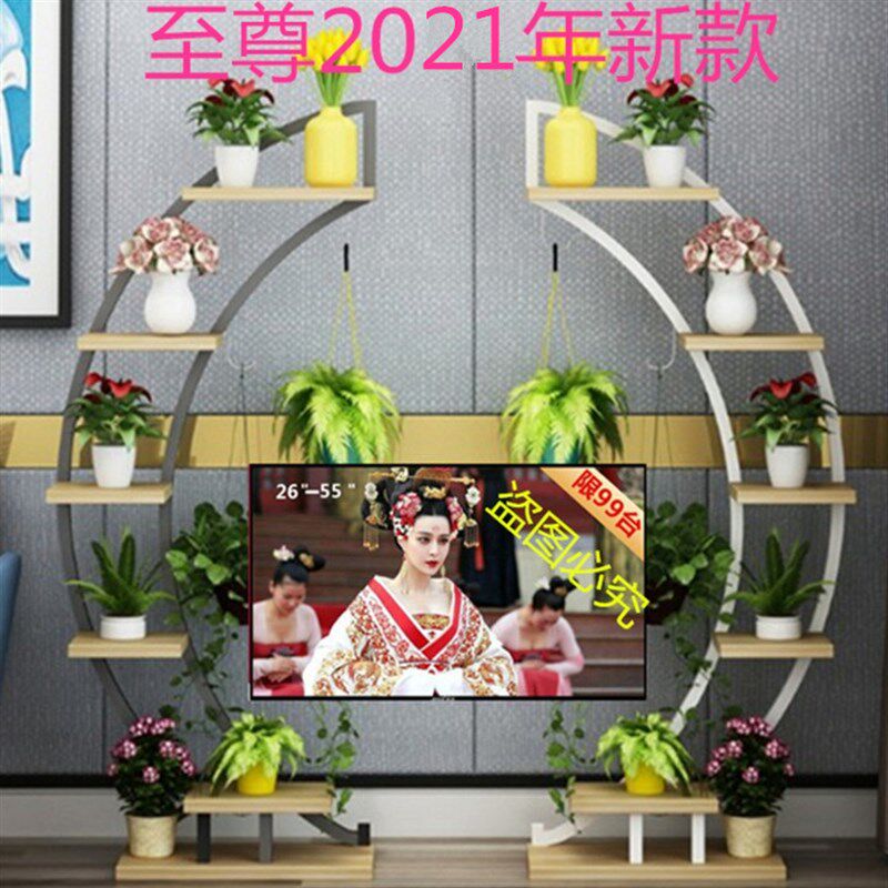 花架子多层室内客厅特价电视阳台置物架铁艺省空间花X盆落地式绿