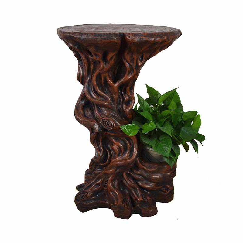 仿木落地底d座花架中式花盆架子室内客厅阳台复古花几盆景栽装饰