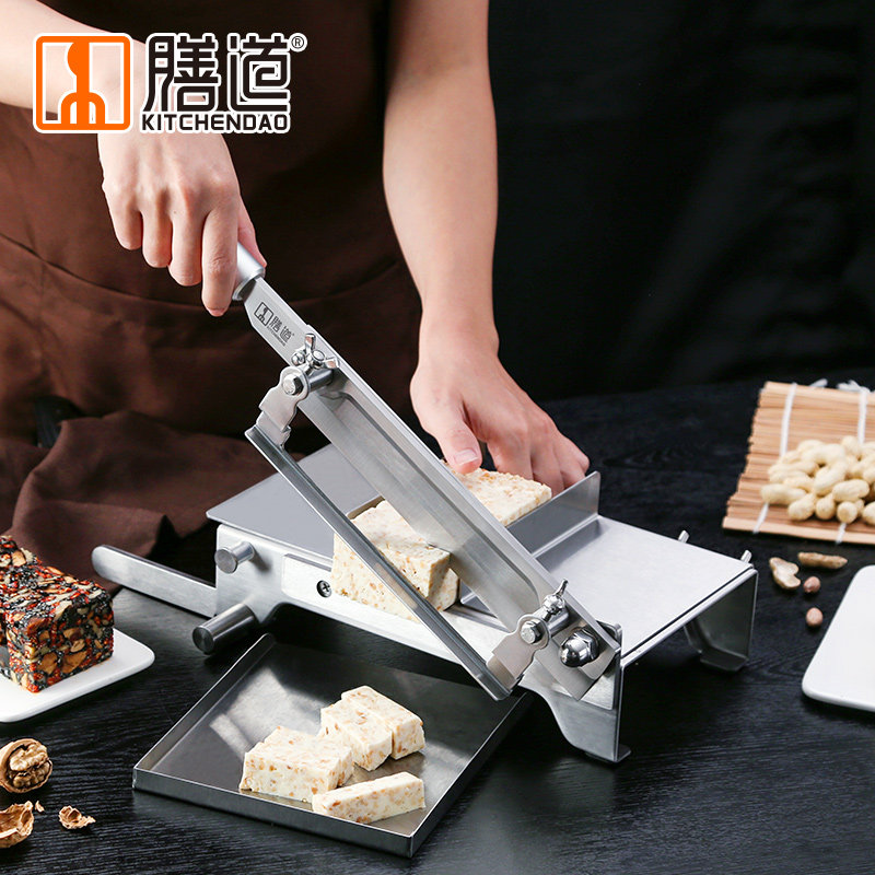 阿胶糕切刀牛轧糖切块机药材铡刀家用小型L切片机糕点年糕冻肉片