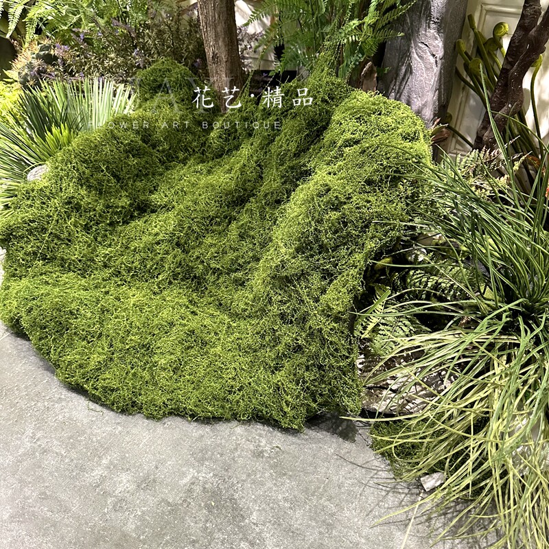 大片状苔藓仿真青苔不掉s绒随意造型可插花插植物地堆草皮草坪山