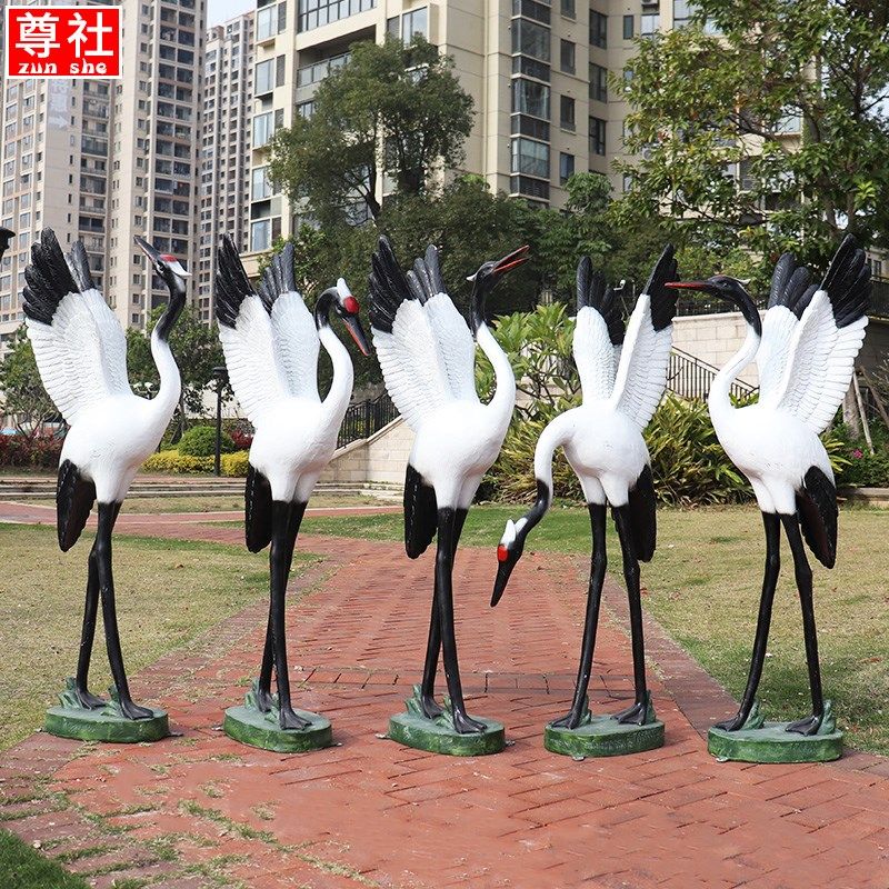 户外玻璃钢仿真仙鹤摆件花园庭院水D池园林景区造景丹顶鹤装饰摆,家居饰品,户外/庭院摆件,淘宝优惠券,粉丝福利购,淘宝优惠卷