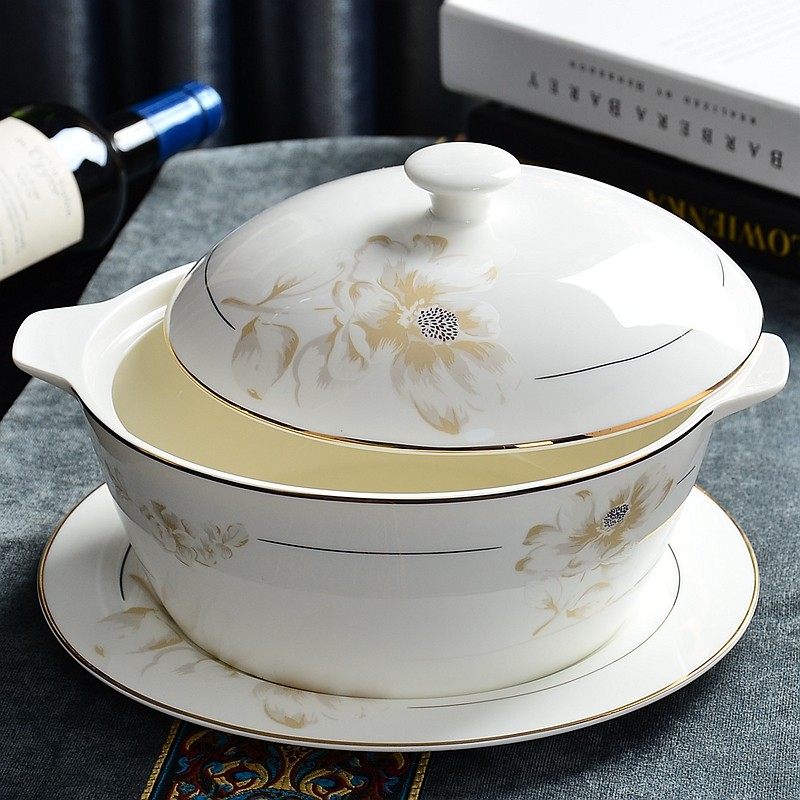 陶瓷碗碟套d装家用10个唐山骨瓷餐具欧式新款吃饭碗盘子汤碗面碗,餐饮具,碗,淘宝优惠券,粉丝福利购,淘宝优惠卷