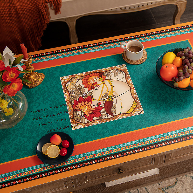 欧式复古茶几垫桌布防水防油免洗防烫皮革桌垫P轻奢茶几桌布圆桌,居家布艺,茶几垫,淘宝优惠券,粉丝福利购,淘宝优惠卷