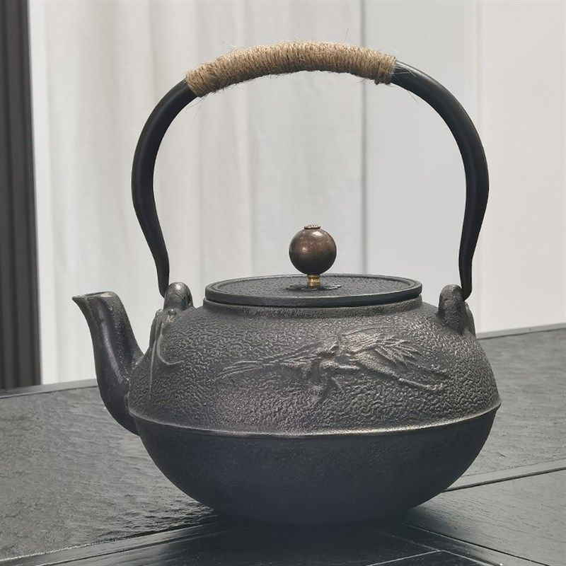 提梁壶茶壶茶e具烧水壶水壶手工家用铸铁壶日式生铁原铁1.4L龟鹤,餐饮具,茶壶,淘宝优惠券,粉丝福利购,淘宝优惠卷