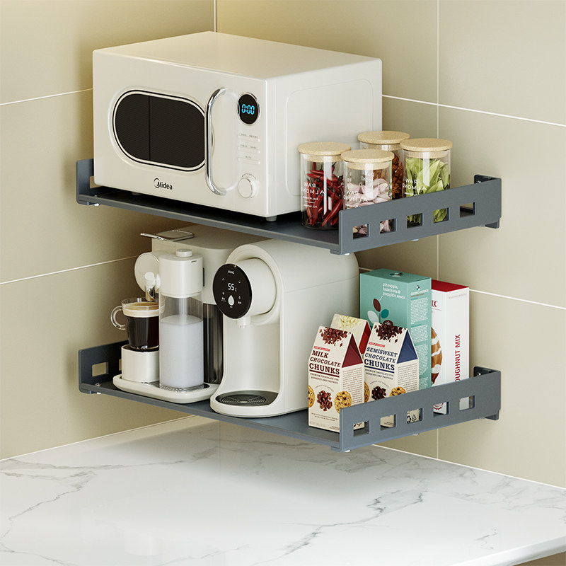 厨房微波炉架子置物架壁挂式挂墙上烤箱I挂架支架免打孔调料收纳,厨房/烹饪用具,微波炉置物架,淘宝优惠券,粉丝福利购,淘宝优惠卷