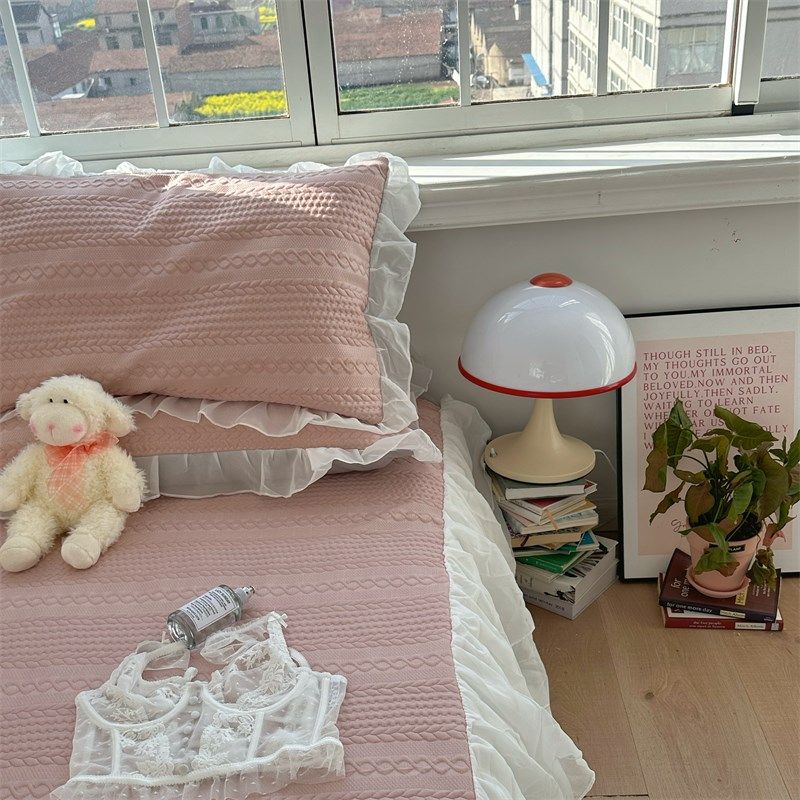 梨梦  立体冰丝席三件凉感少女床裙款软凉席子夏季W单双人学生宿,床上用品,冰丝席,淘宝优惠券,粉丝福利购,淘宝优惠卷