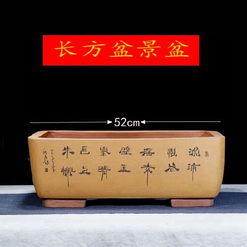 宜兴紫砂特大长方树桩盆花卉绿植透气盆室内阳台Z户外盆景盆