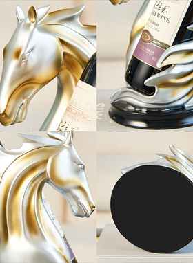 欧式轻奢高e档红酒架马摆件创意客厅酒柜餐桌面装饰品乔迁新居礼