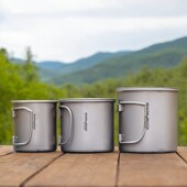 钛杯户外纯钛水杯露营便携式 折叠水杯旅行茶O杯钛合金咖啡杯马克