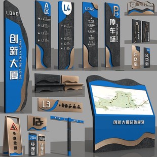 企业导向立牌索引工业园区导视牌工厂导览M平面图户外停车场指示