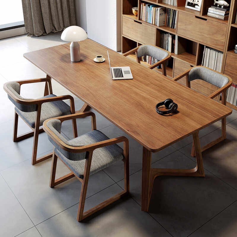 客厅大长书桌实木书法桌图片