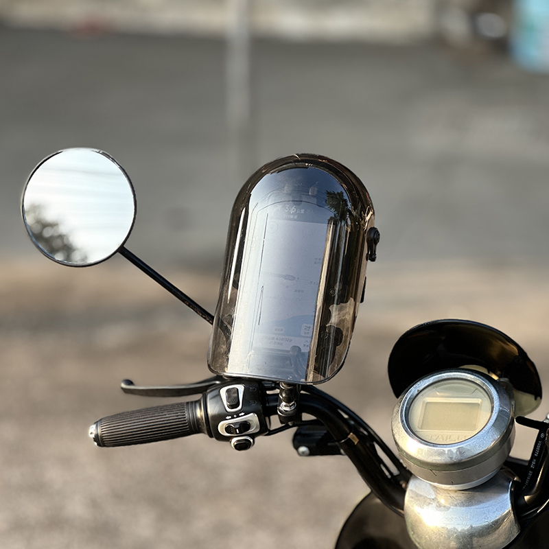 电动车机车改装手机导航支架美团外送快递闪送遮阳防暴雨可充电