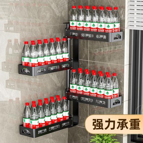 免打孔可旋转厨房转角o置物架调料品壁挂式墙上调料架收纳神器专
