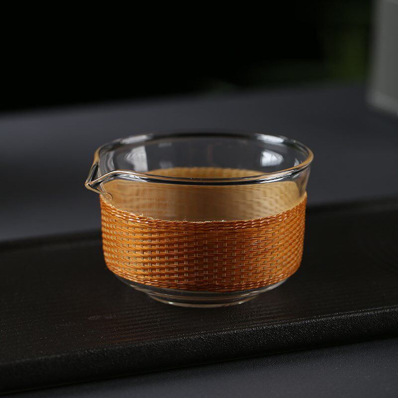 非遗手工竹丝竹编旅行茶具快客杯套装便携茶杯盖碗T公道杯一壶两