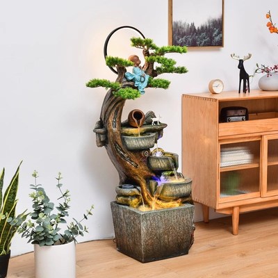 流水摆件循环水陶罐客厅玄关办公室鱼缸高级O感生财假山喷泉落地