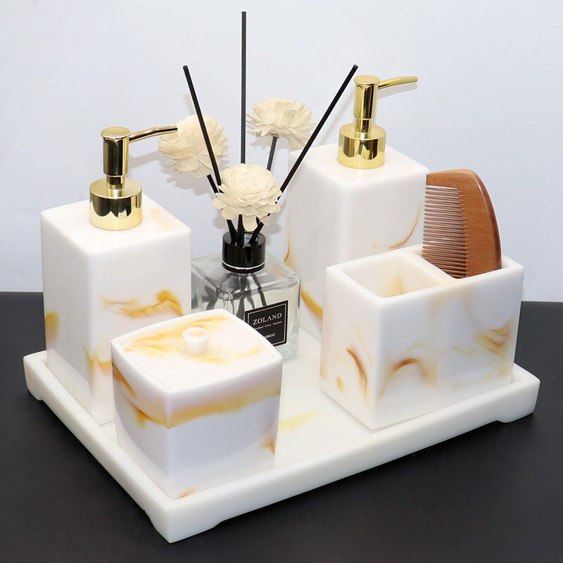 欧式酒店样板房卫浴套装卫生间洗手液瓶子皂O液器乳液按压瓶纸巾