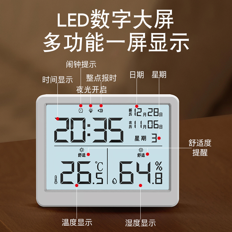 温度计高精准度室内温q湿度家用干湿显示器婴儿房家用壁挂式温度