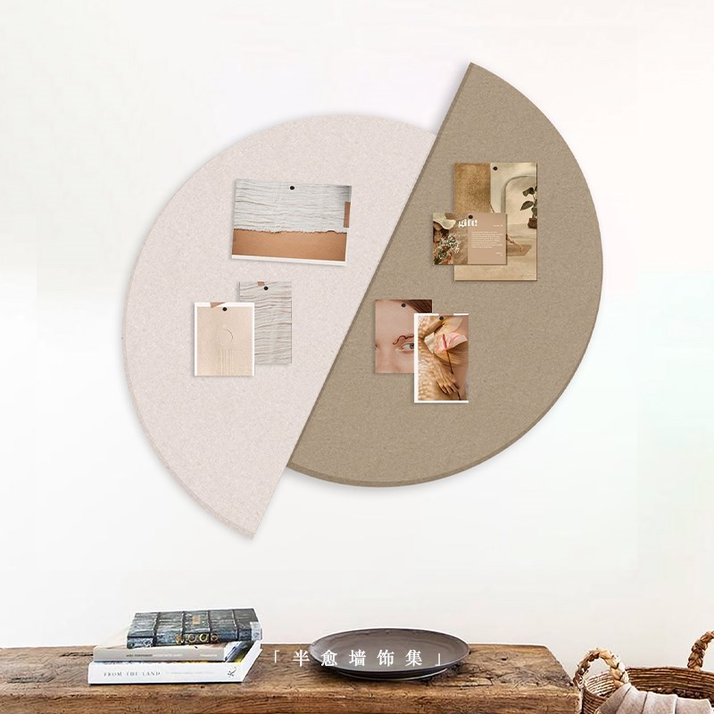 半圆形ins毛毡墙贴照片墙背景板E留言板高级感挂墙卧室墙面装饰
