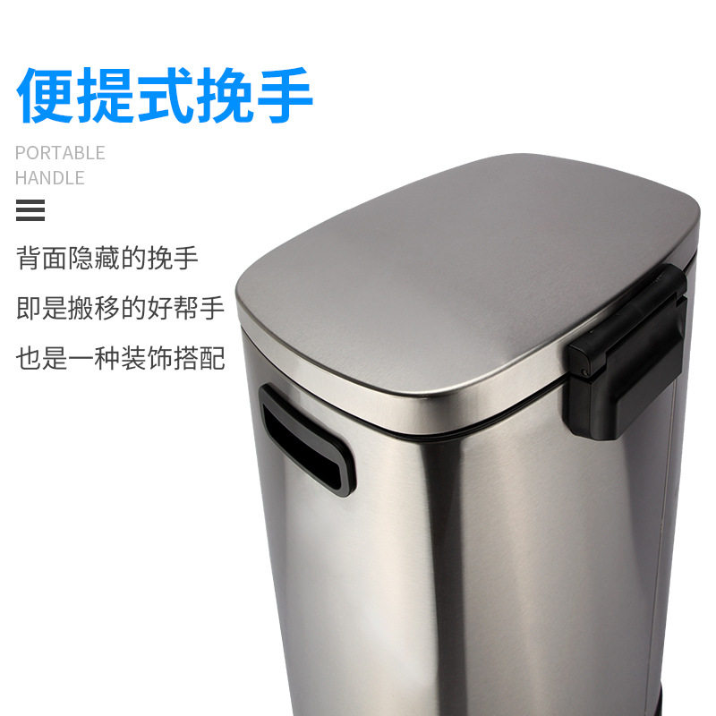 50升大号脚踏式不锈钢垃圾桶 100DL连体分类 餐厅超市厨房大容量