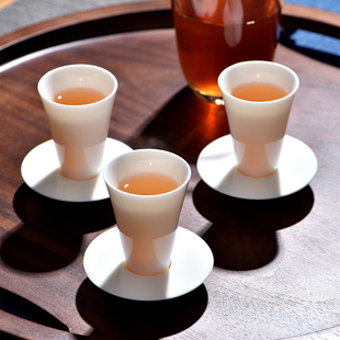 羊脂玉品茗杯茶杯主人杯白瓷x纯色单杯陶瓷小茶碗茶盏高档功夫茶