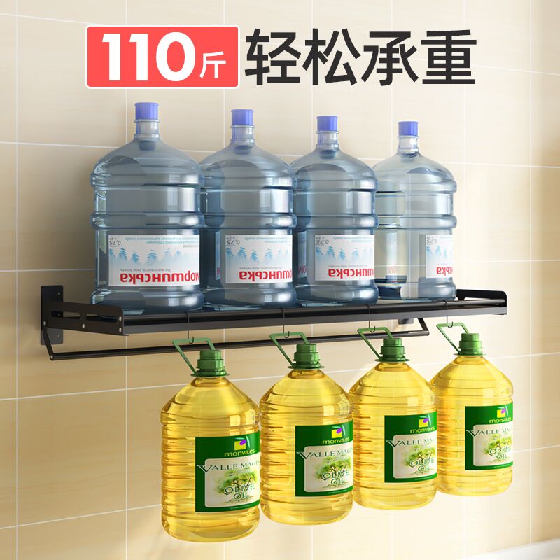 免打孔不锈d钢厨房置物架壁挂式挂墙上烤箱架支架微波炉架收纳架