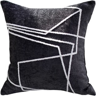 黑白色抽象法式树木ins风方枕复古棋盘格抱枕套靠枕W美式沙发靠垫