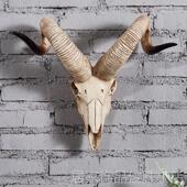 羊头头骨壁挂挂饰墙饰门口挂件A仿真动物创意家居饰品背景墙装 饰