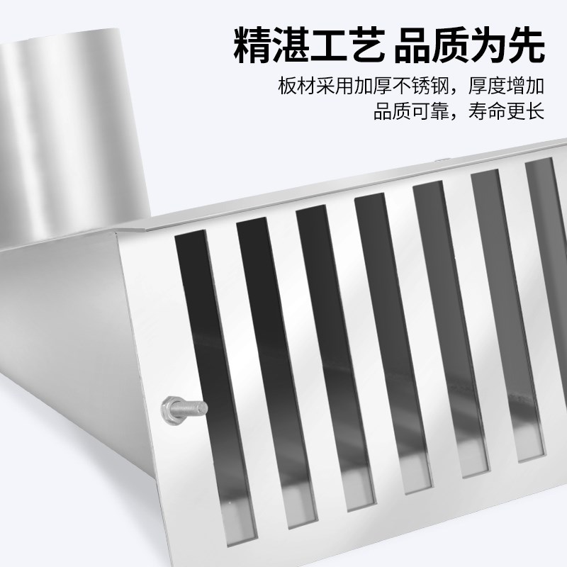 不锈钢侧排雨水斗87型侧t入式女儿墙雨水口圆口方口地漏穿墙漏斗