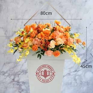 讲台花仿真花会议桌摆花签到台桌花酒店演讲主席R台花艺发言台假