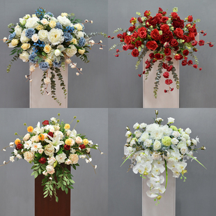 活动演讲发言讲台花仿真假花主席台布G置台花迎宾区商务会议室摆